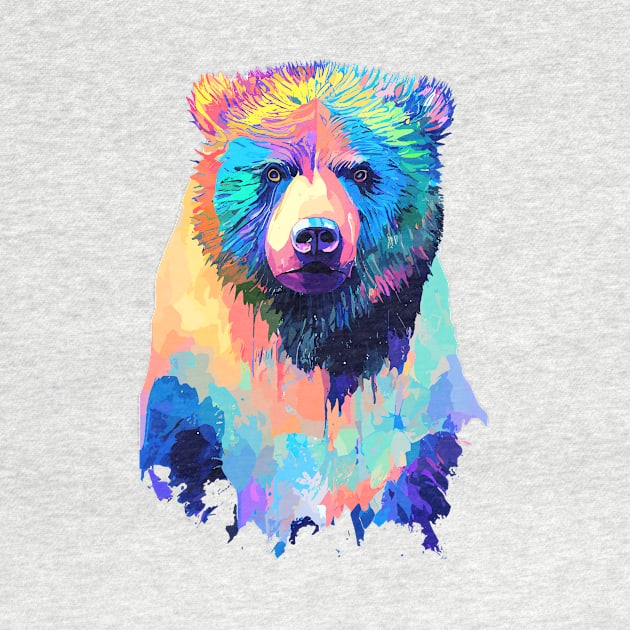 Bear Grizzly Wild Nature Animal Colors by Cubebox